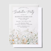 Elegant Dainty Wildflower Graduation Party Vellum Uitnodigingen (Offset)