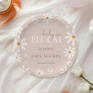 Elegant Daisy Baby Meisje Baby shower Papieren Bordje
