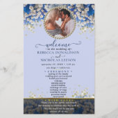 Elegant Daisy Floral Custom Photo Wedding Program (Voorkant)