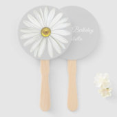 Elegant Daisy Flower on Light Silver Grey Birthday Handwaaier (Voorkant en achterkant)