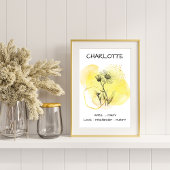 Elegant Daisy Geel Enkele Zwarte lijn Art Bloemen Perfect Poster