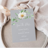 Elegant Daisy | Grijze bruiloft bespaart datum Save The Date