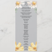 Elegant Daisy | Grijze bruiloft bruidsfeestje Flat Programma (Achterkant)