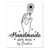 Elegant Daisy Handmade by (aangepaste naam), Busin Rubberstempel (Afrduk)