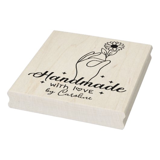 Elegant Daisy Handmade by (aangepaste naam), Busin Rubberstempel (Stempel)