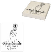 Elegant Daisy Handmade by (aangepaste naam), Busin Rubberstempel (Gestempeld)