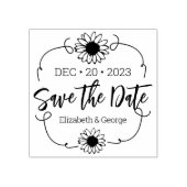 Elegant Daisy Save the Date Wedding Rubberstempel (Afrduk)