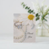 Elegant Daisy Wedding Bedankt Briefkaart (Staand voorkant)