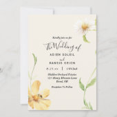 Elegant Daisy Wedding Invitation Kaart (Voorkant)