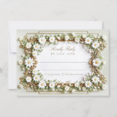 Elegant Daisy Wedding RSVP Kaart (Voorkant)
