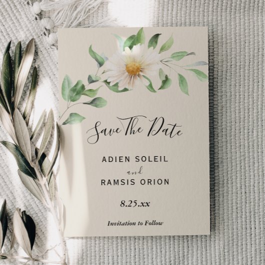 Elegant Daisy Wedding Save the Date