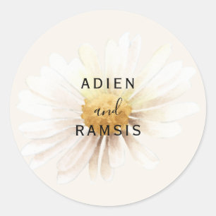 Elegant Daisy Wedding Sticker