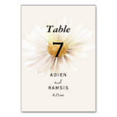 Elegant Daisy Wedding Table Kaart (Achterkant)