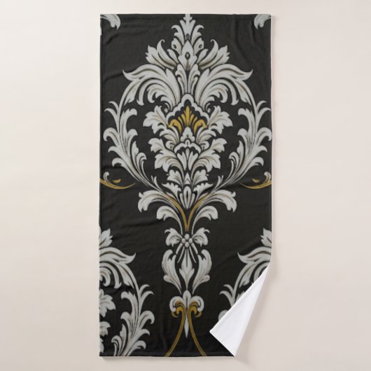 Élégant Damas baroque (Serviette de bain)