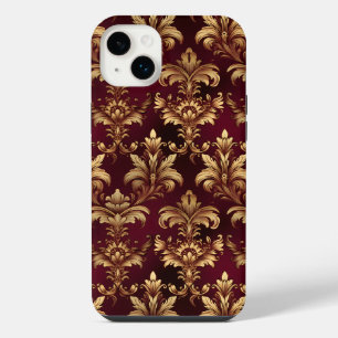 Élégant Damas bordeaux - Vintage Floral baroque