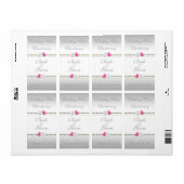 Elégant Damas d'argent et Étiquette de vin Mariage (Feuille entière)