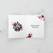Élégant damas noir et gris merci (Intérieur)