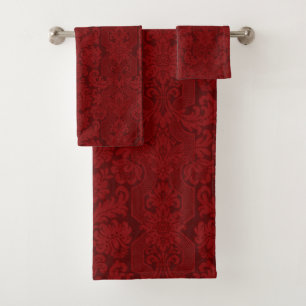 Élégant Damas victorien rouge orné