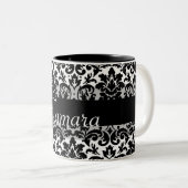 Elegant damascalligrafie tweekleurige koffiemok (Voorkant rechts)