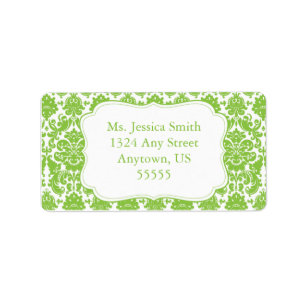 Elegant Damask-adreslabel Etiket