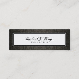 Elegant Damask Afstuderen Notice Name Cards Contactkaartje