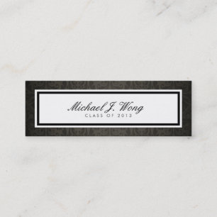 Elegant Damask Afstuderen Notice Name Cards Contactkaartje