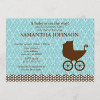 Elegant Damask and Carriage Baby shower