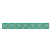 Elegant Damask Arabesque Blauwgroen en Gold Grosgrain Lint (Voorkant)