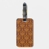 Elegant Damask Art Deco Pattern Bagagelabel (Achterkant verticaal)