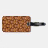Elegant Damask Art Deco Pattern Bagagelabel (Achterkant horizontaal)