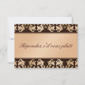 Elégant Damask Automne Reverie Mariage RSVP (Devant)