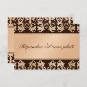 Elégant Damask Automne Reverie Mariage RSVP (Devant / Derrière)