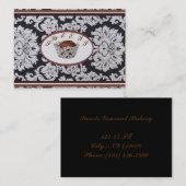 Élégant Damask Bakery Café Carte de visite de rest (Devant / Derrière)