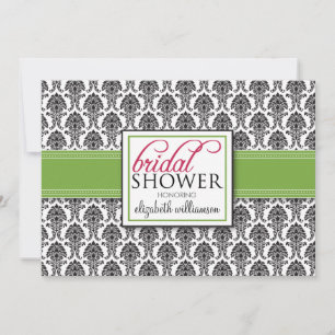Elegant Damask Bridal Shower Invitation (limoen) Kaart