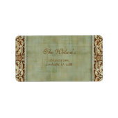 Elegant  Damask Bruiloft Label Adres 2 (Voorkant)