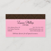 Elegant Damask Cake Poppen Bakery Visitekaartje (Achterkant)