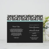 Elegant Damask Ceremony Wedding Programs (Staand voorkant)