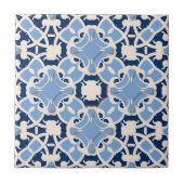 elegant Damask Classic Blue en White Tegeltje (Voorkant)