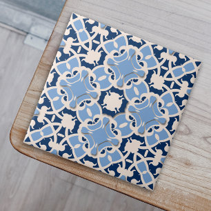  elegant Damask Classic Blue en White Tegeltje