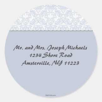 Elegant Damask Collectie Blauwe Sticker
