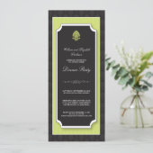 Elegant Damask Dinner Party Invitation (limoen) Kaart (Staand voorkant)