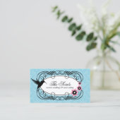 Elegant Damask Event Coordinator Visitekaartje (Staand voorkant)