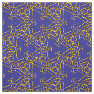 Elegant Damask Fabric Navy Blue Stof
