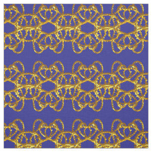 Elegant Damask Fabric Navy Blue Stof