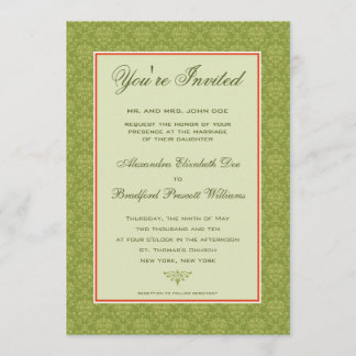 Elegant Damask Faire-part de mariage officiel : ol
