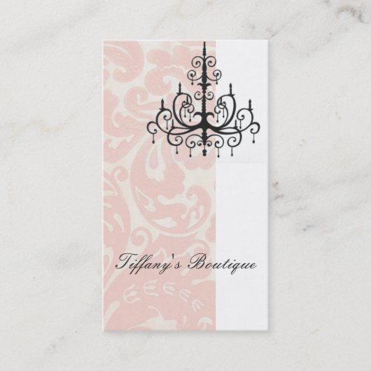 Elegant Damask Fashion Boutique Carte de visite (Devant)