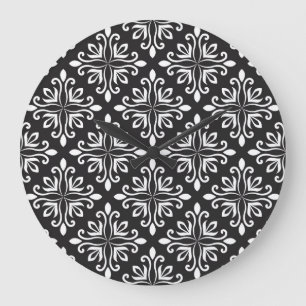 Elegant Damask: Floral Art Deco Grote Klok