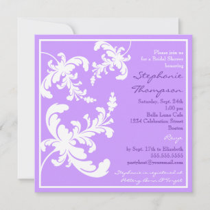 Elegant Damask Floral Bridal Shower Invitation Kaart