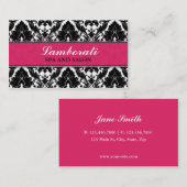 Elegant Damask Floral Pattern roze Modern Stijlvol Visitekaartje (Voorkant / Achterkant)
