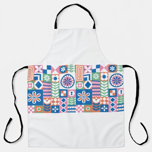 Elegant Damask Floral  Seamless Pattern. De Schort (Voorkant)